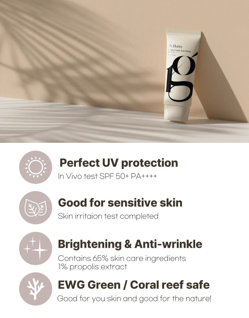 8 Pieces Ph. Hubby 1g Soft Matte Sun Creams Tube Type Whitening SPF50  PA     50ml No White Cast Facial Sunscreens Skincare Sunblock UV Face Body Neck