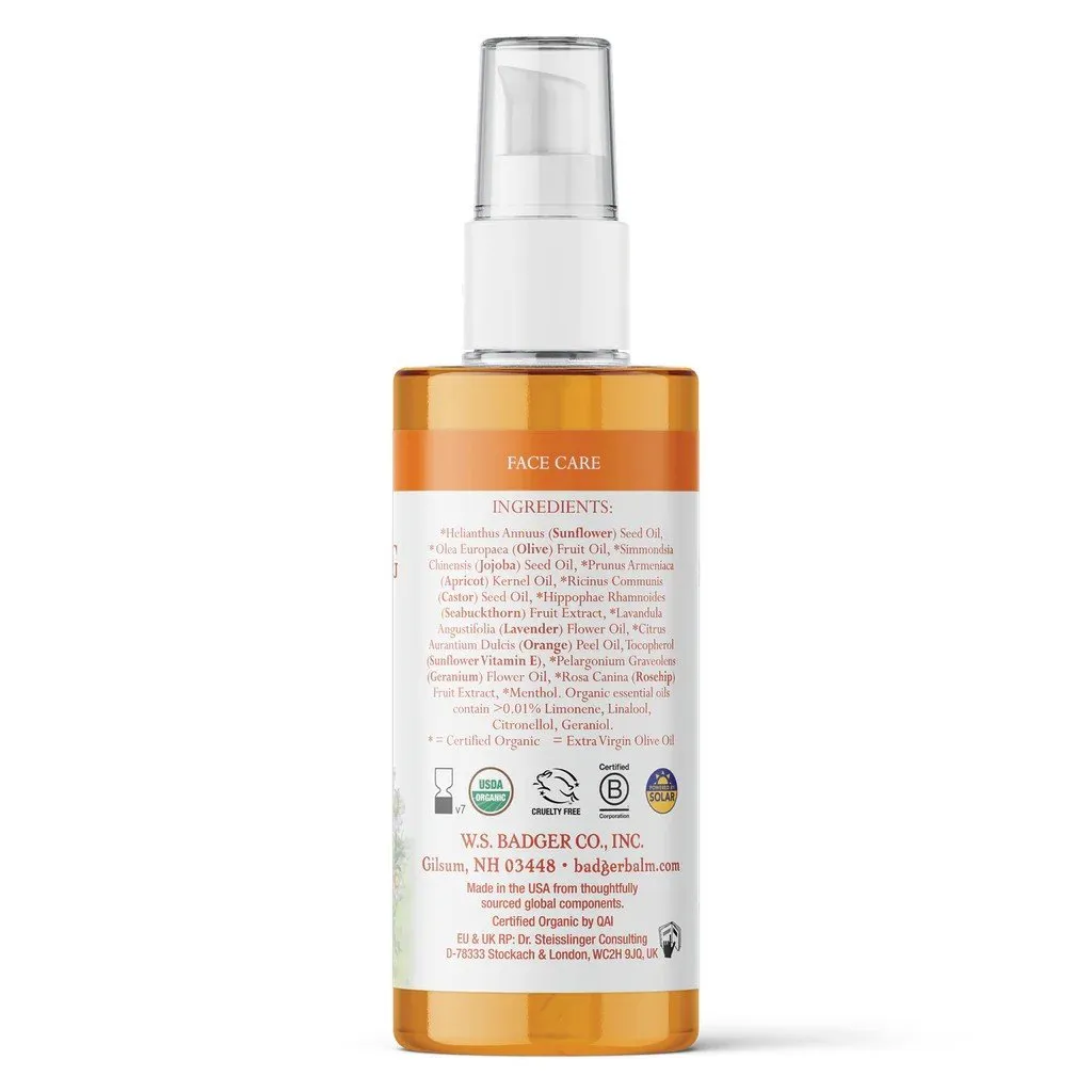 Badger Seabuckthorn Face Cleansing Oil 2 oz Bottle