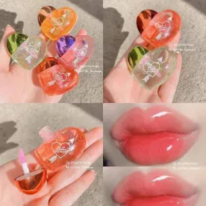 Cute Mini Heart Shape Lip Gloss Transparent Heart Lip Gloss