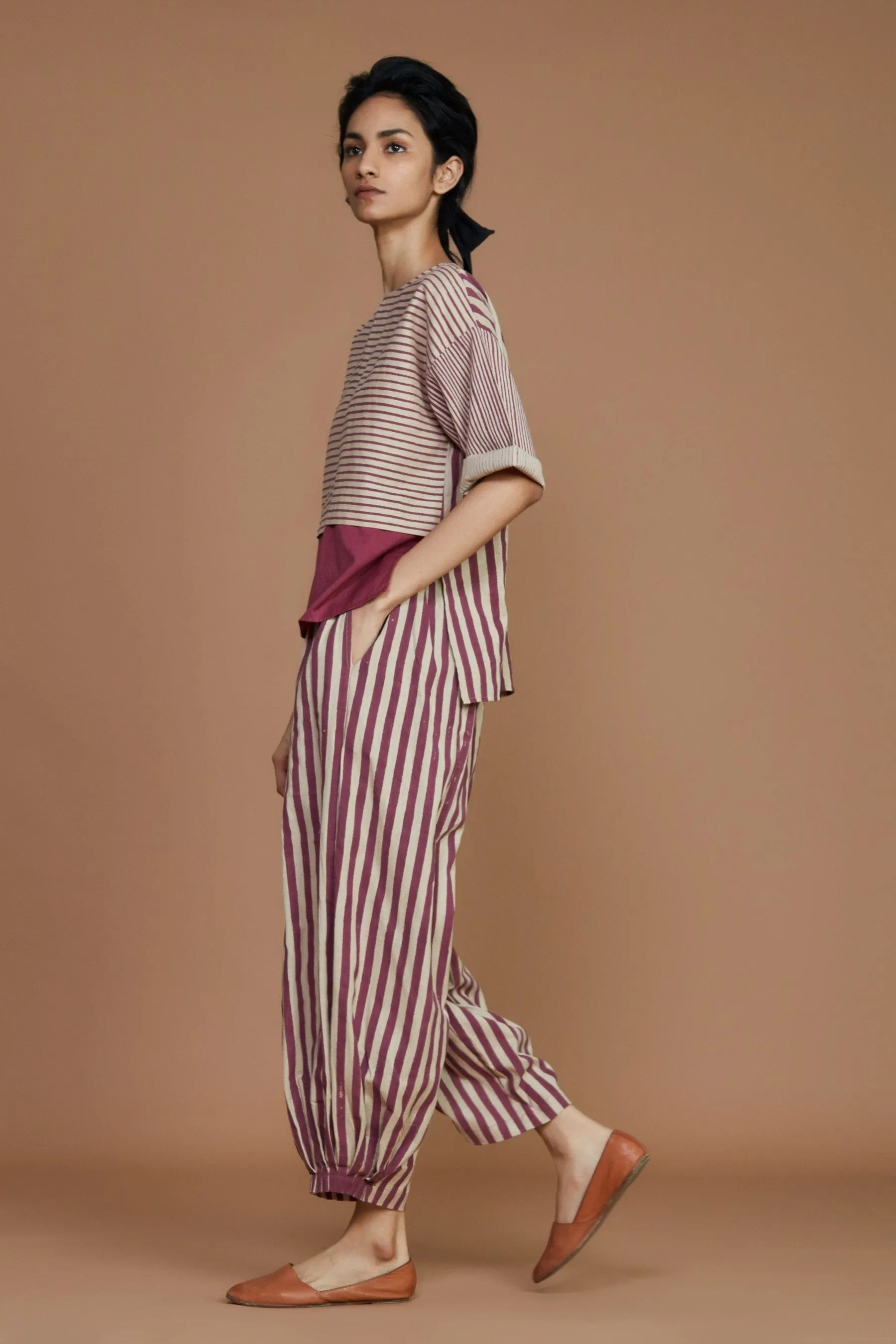 Ivory with Mauve Striped CB Ekin Top