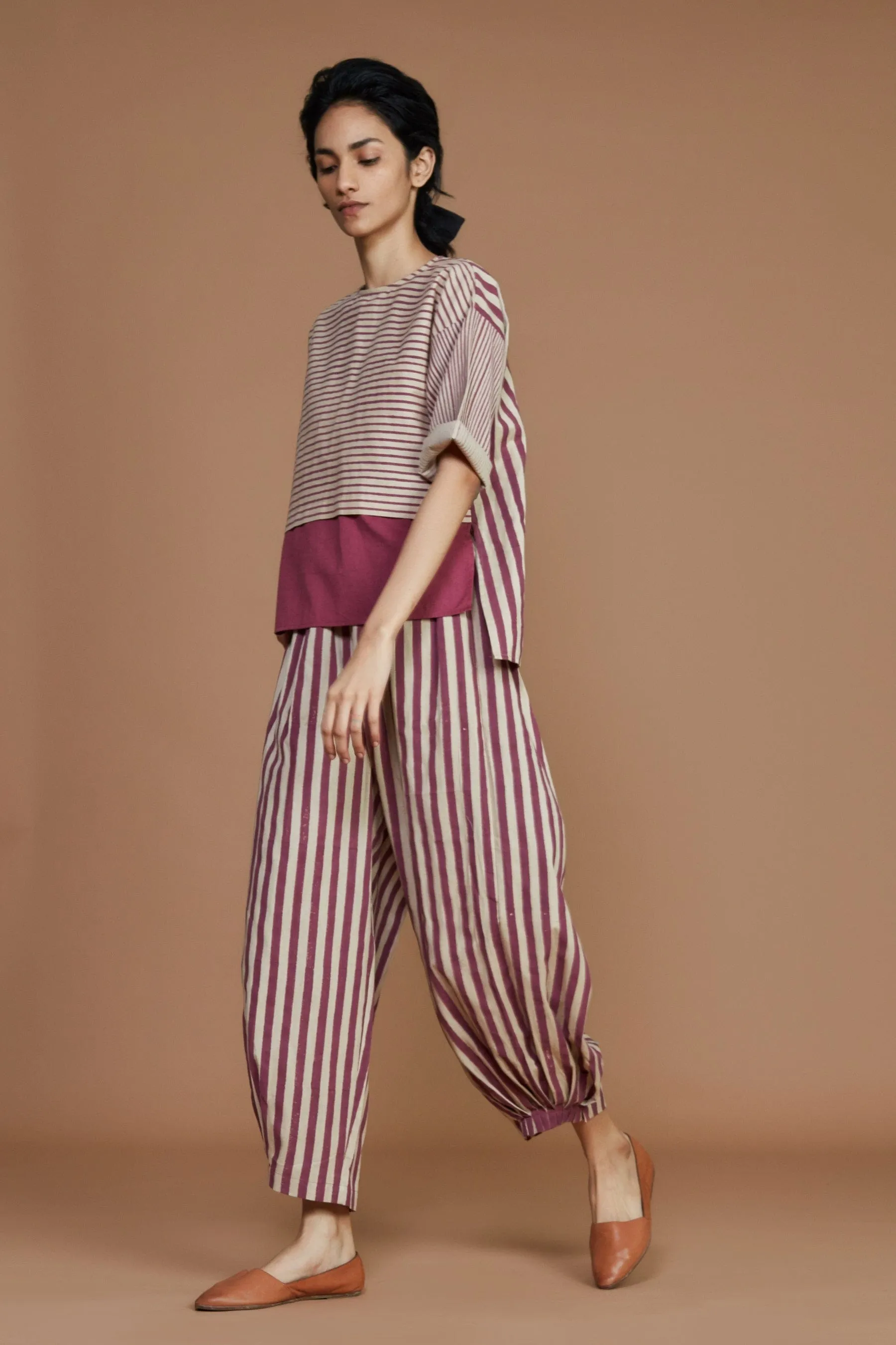 Ivory with Mauve Striped CB Ekin Top