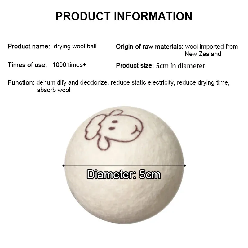 Reusable Wool Dryer Balls - Natural Fabric Softener